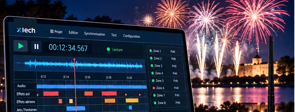 Système RF de synchronisation pour spectacle pyrotechnique